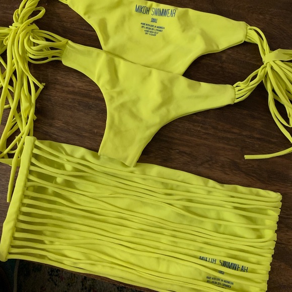 Mikoh Swimwear Corsica Neon Yellow BOTTOMS - rare! - Picture 4 of 5